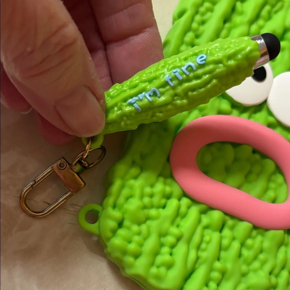 Green Monster Design Phone Case with Keychain